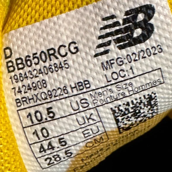 New Balance 550 High Top Yellow - Picture 5 of 5